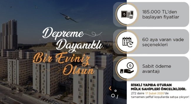 KİPTAŞ’tan Riskli Yapılarda Oturanlar İçin Konut Kampanyası!
