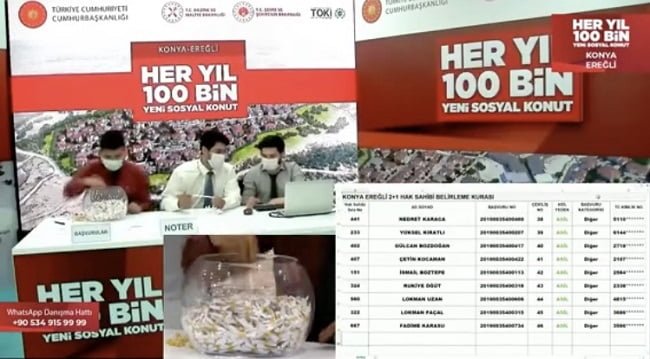 TOKİ Konya Ereğli Kura Sonuçları  08/07/2020