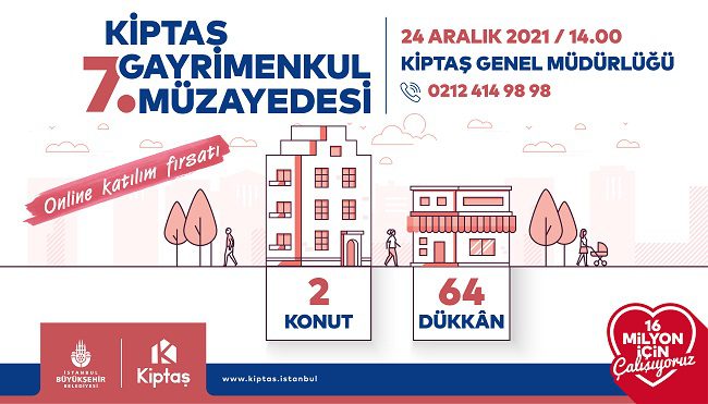 KİPTAŞ 7. Gayrimenkul Müzayedesi 24 Aralık’ta